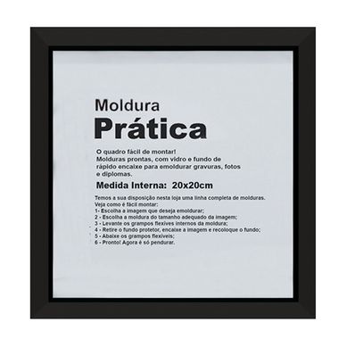 Moldura Pratika Remember 20x20cm Preto