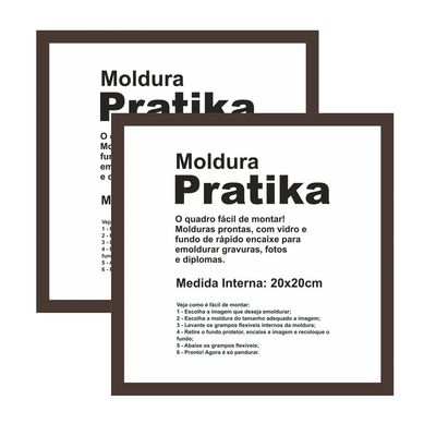 Kit 2 Molduras Pratika Remember 20x20cm Betume