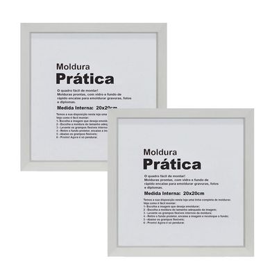 Kit 2 Molduras Pratika Remember 20x20cm Branco