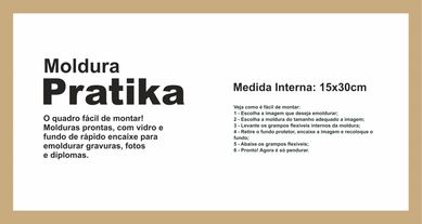 Moldura Pratika Remember 15x30cm Cerejeira