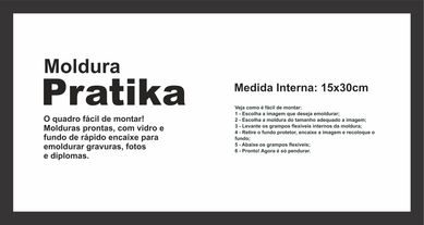 Moldura Pratika Remember 15x30cm Preto