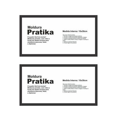 Kit 2 Molduras Pratika Remember 15x30cm Preto