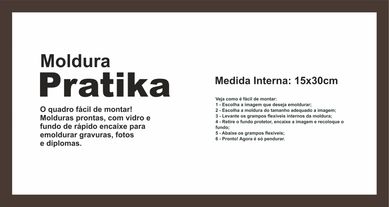 Moldura Pratika Remember 15x30cm Betume