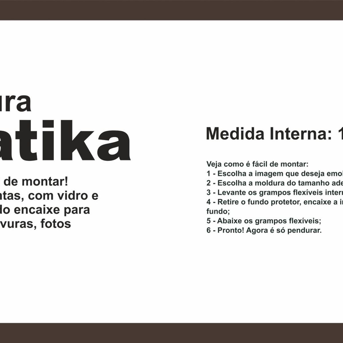 Moldura Pratika Remember 15x30cm Betume, marca Kapos - Foto Principal