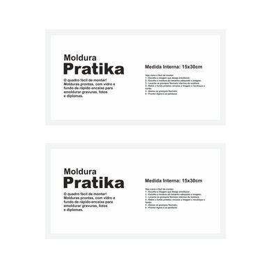 Kit 2 Molduras Pratika Remember 15x30cm Branco