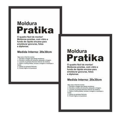 Kit 2 Molduras Pratika Remember 20x30cm Preto