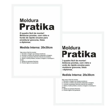 Kit 2 Molduras Pratika Remember 20x30cm Branco