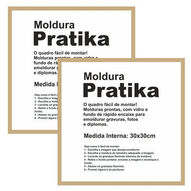 Kit 2 Molduras Pratika Remember 30x30cm Cerejeira