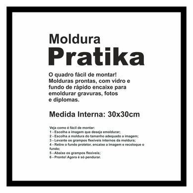 Moldura Pratika Remember 30x30cm Preto