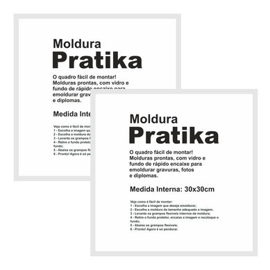 Kit 2 Molduras Pratika Remember 30x30cm Branco