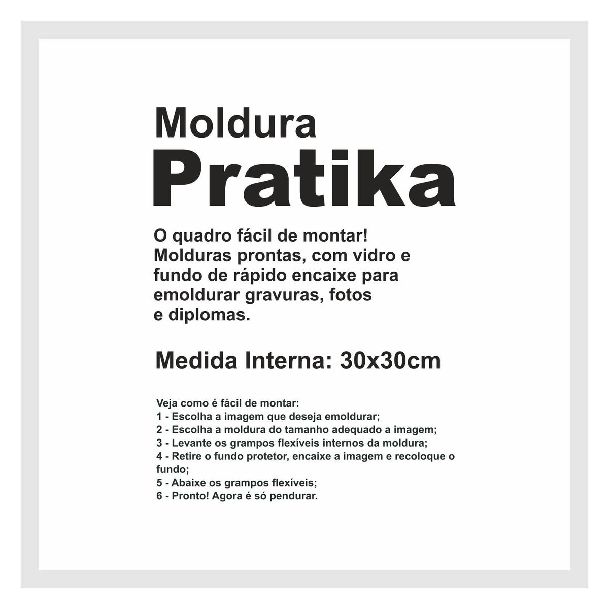 Moldura Pratika Remember 30x30cm Branco, marca Kapos - Foto Principal