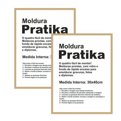 Kit 2 Molduras Pratika Remember 30x40cm Cerejeira