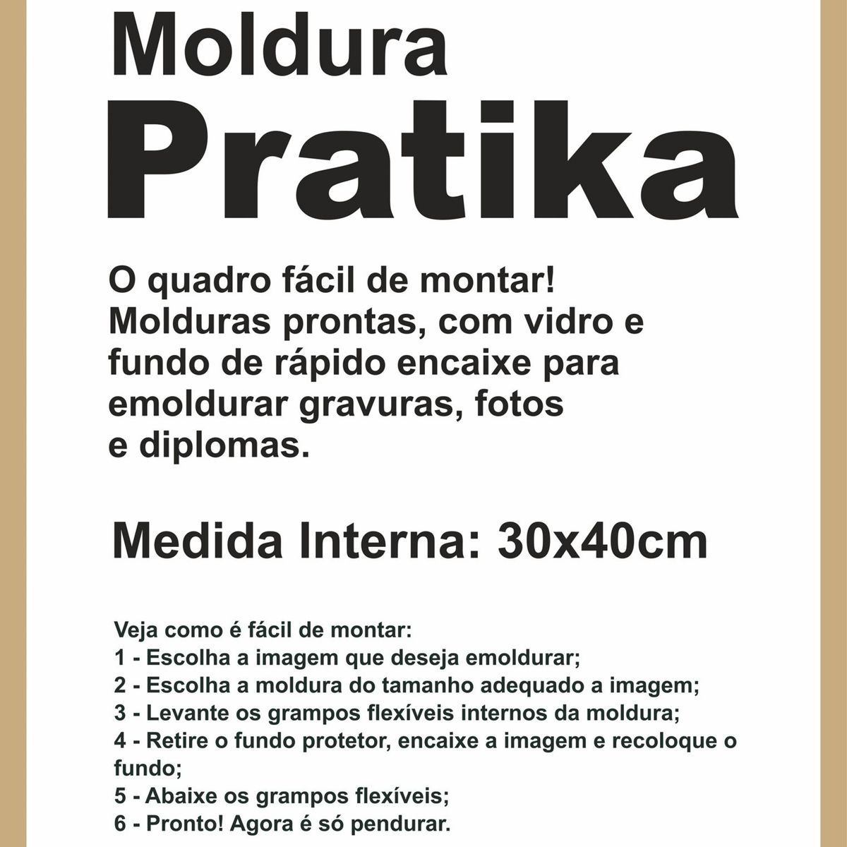 Moldura Pratika Remember 30x40cm Cerejeira, marca Kapos - Foto Principal