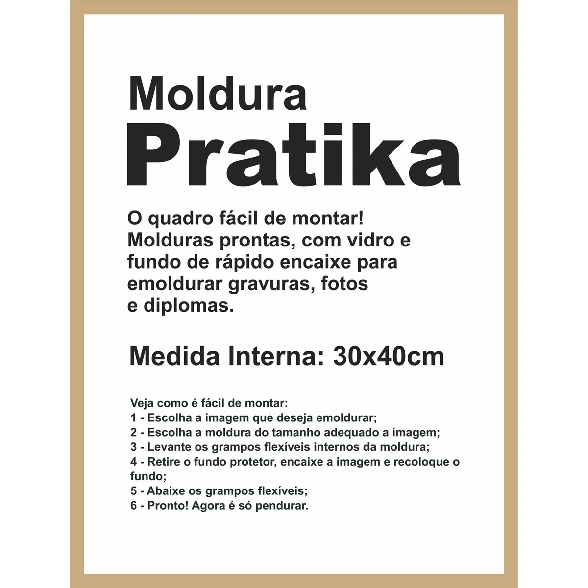 Moldura Pratika Remember 30x40cm Cerejeira, marca Kapos - Foto Principal