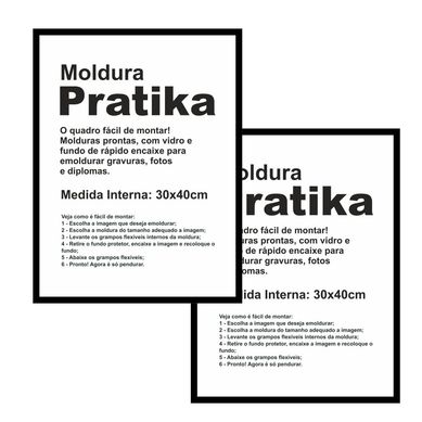 Kit 2 Molduras Pratika Remember 30x40cm Preto
