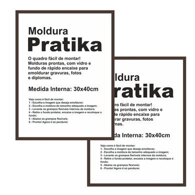 Kit 2 Molduras Pratika Remember 30x40cm Betume