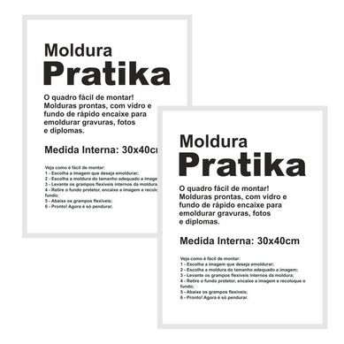Kit 2 Molduras Pratika Remember 30x40cm Branco