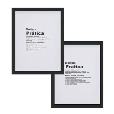 Kit 2 Molduras Pratika Remember 40x50cm Preto