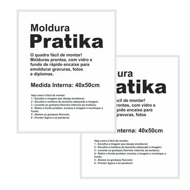 Kit 2 Molduras Pratika Remember 40x50cm Branco