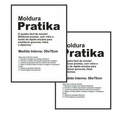 Kit 2 Molduras Pratika Remember 50x70cm Preto