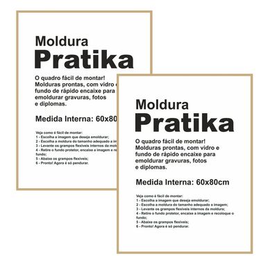 Kit 2 Molduras Pratika Remember 60x80cm Cerejeira