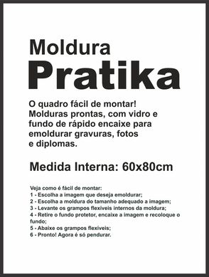 Moldura Pratika Remember 60x80cm Preto