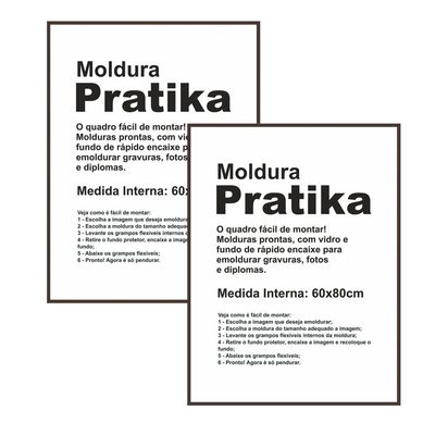 Kit 2 Molduras Pratika Remember 60x80cm Betume