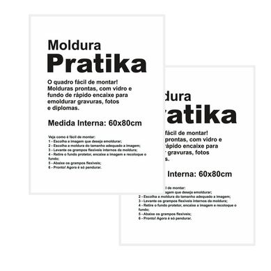 Kit 2 Molduras Pratika Remember 60x80cm Branco