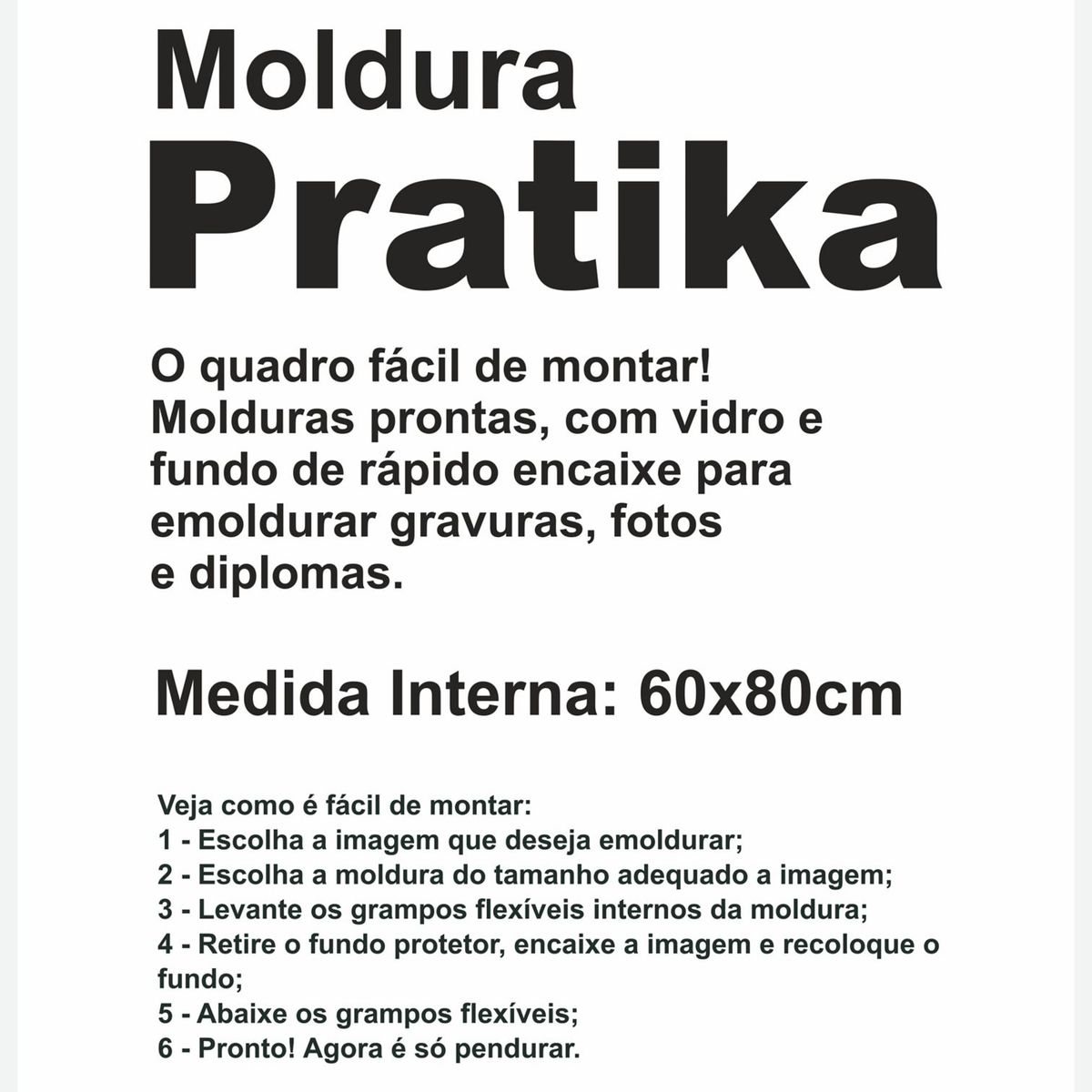 Moldura Pratika Remember 60x80cm Branco, marca Kapos - Foto Principal