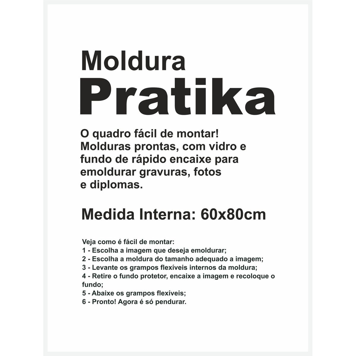 Moldura Pratika Remember 60x80cm Branco, marca Kapos - Foto Principal