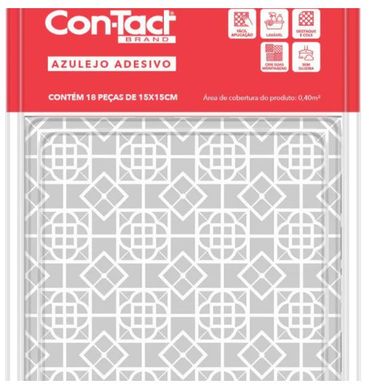 Azulejo Adesivo Contac-t Damasco 15x15 cm Cinza