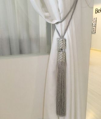 Abraadeira Infinity Cilindro Duplo com Franjas Prata