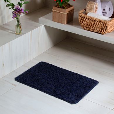 Tapete de Banheiro Algodo Natura High 45x60cm Marinho