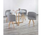 Conjunto Mesa de Jantar Pizza Cinza Graph 4 Cadeiras Just Home Collection