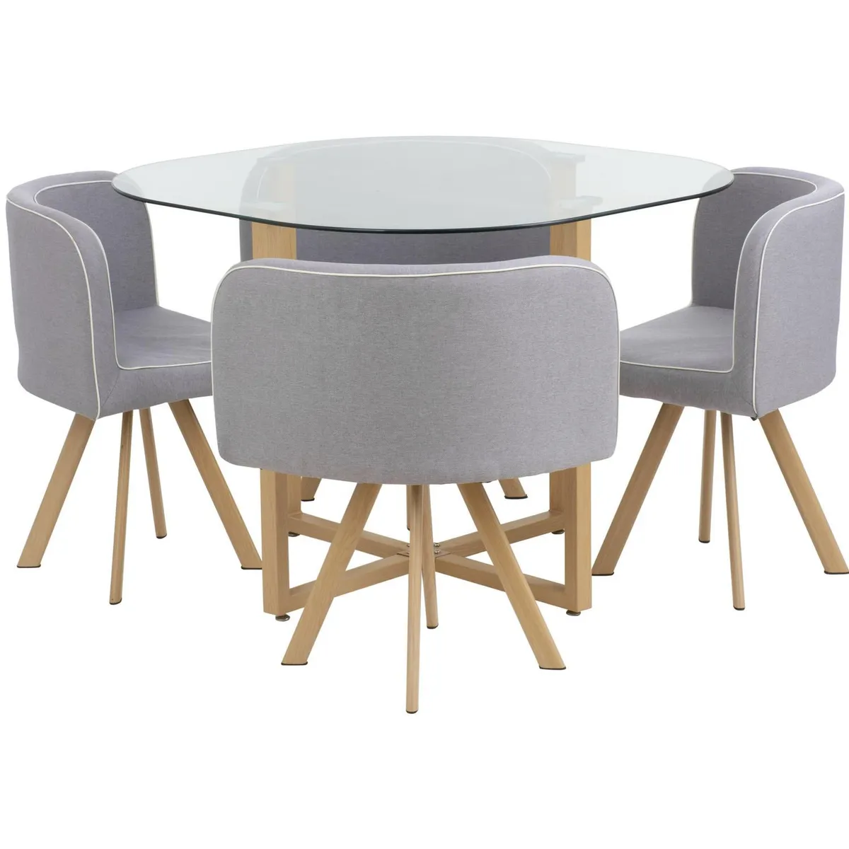 Conjunto Mesa de Jantar Pizza Cinza Graph 4 Cadeiras Just Home Collection, marca Just Home Collection - Foto 2