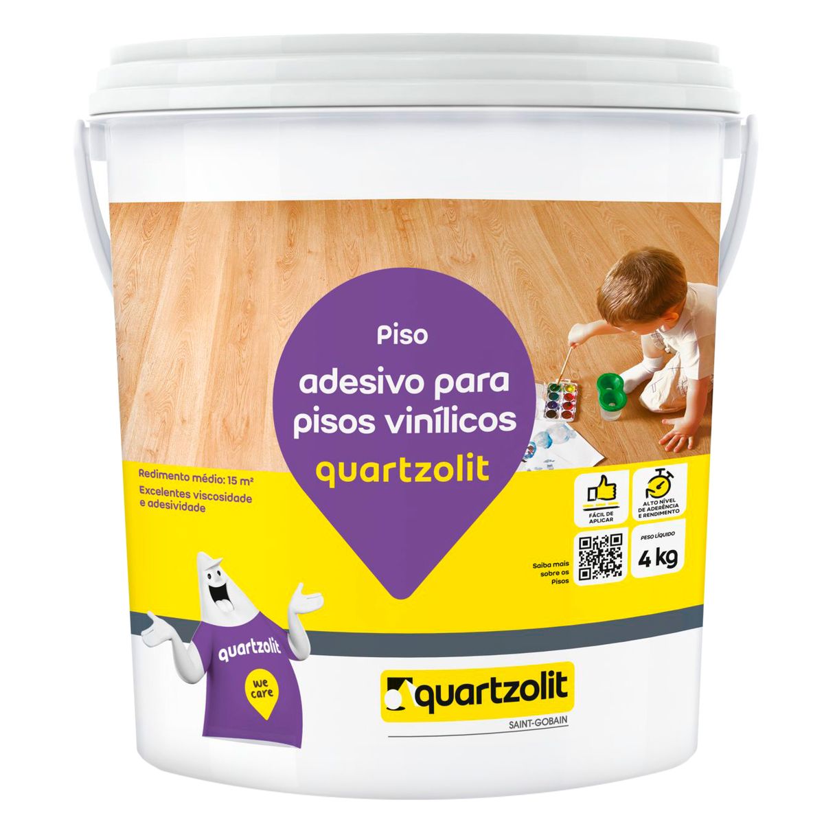 Adesivos Acrilico Pisos Vinilicos 4Kg, marca Quartzolit - Foto Principal