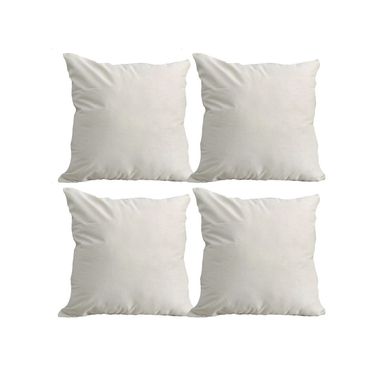 Combo com 4 Almofadas Veludo 43x43cm Bege