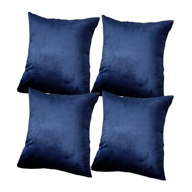 Combo com 4 Almofadas Veludo 43x43cm Azul Marinho