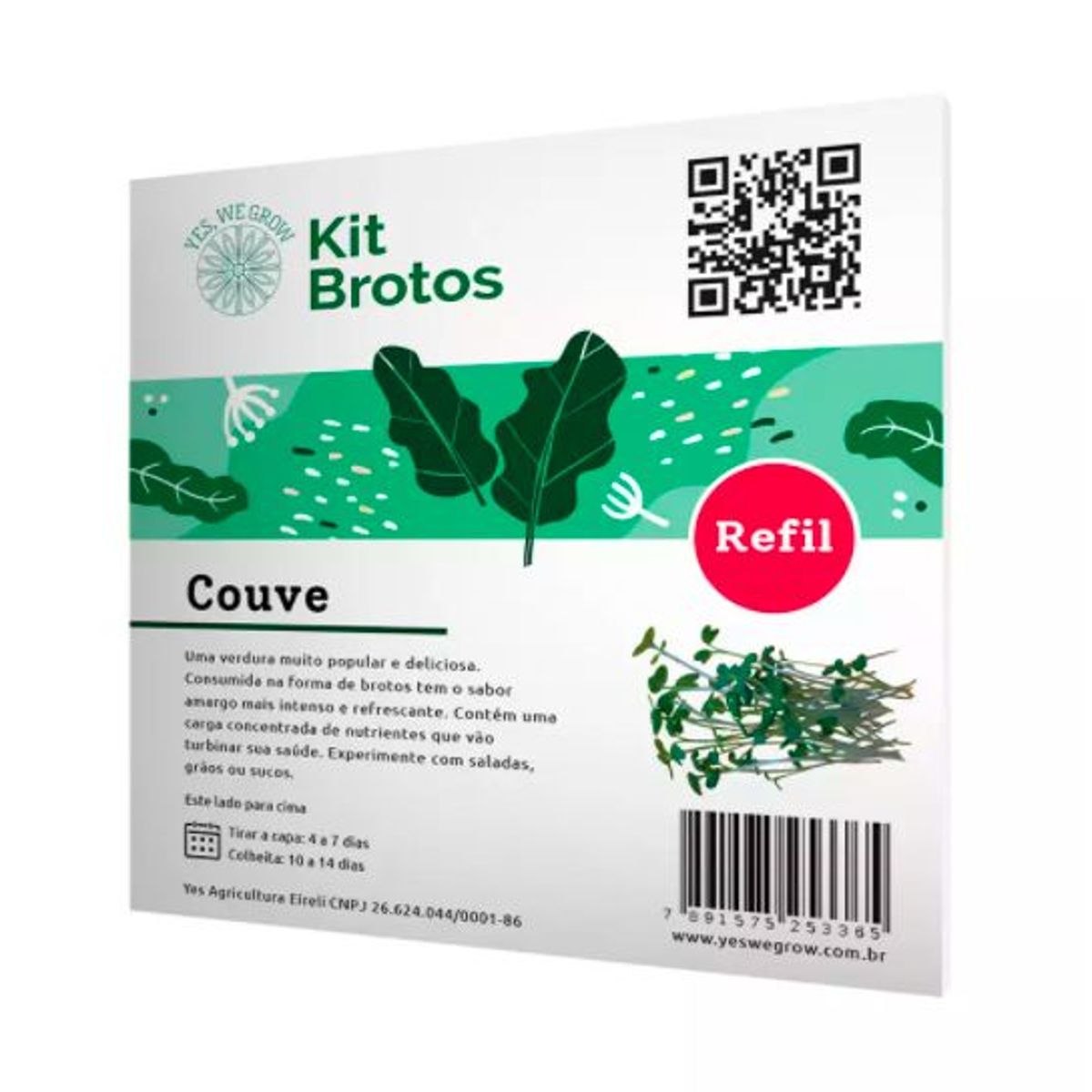 Refil Kit Brotos Couve Yeswegrow, marca Yes We Grow - Foto Principal