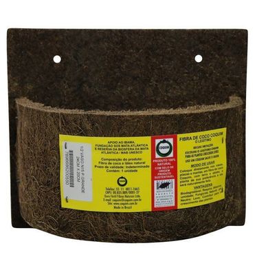 Vaso de Parede de Fibra de Coco n15 com placa 24cmX20cm