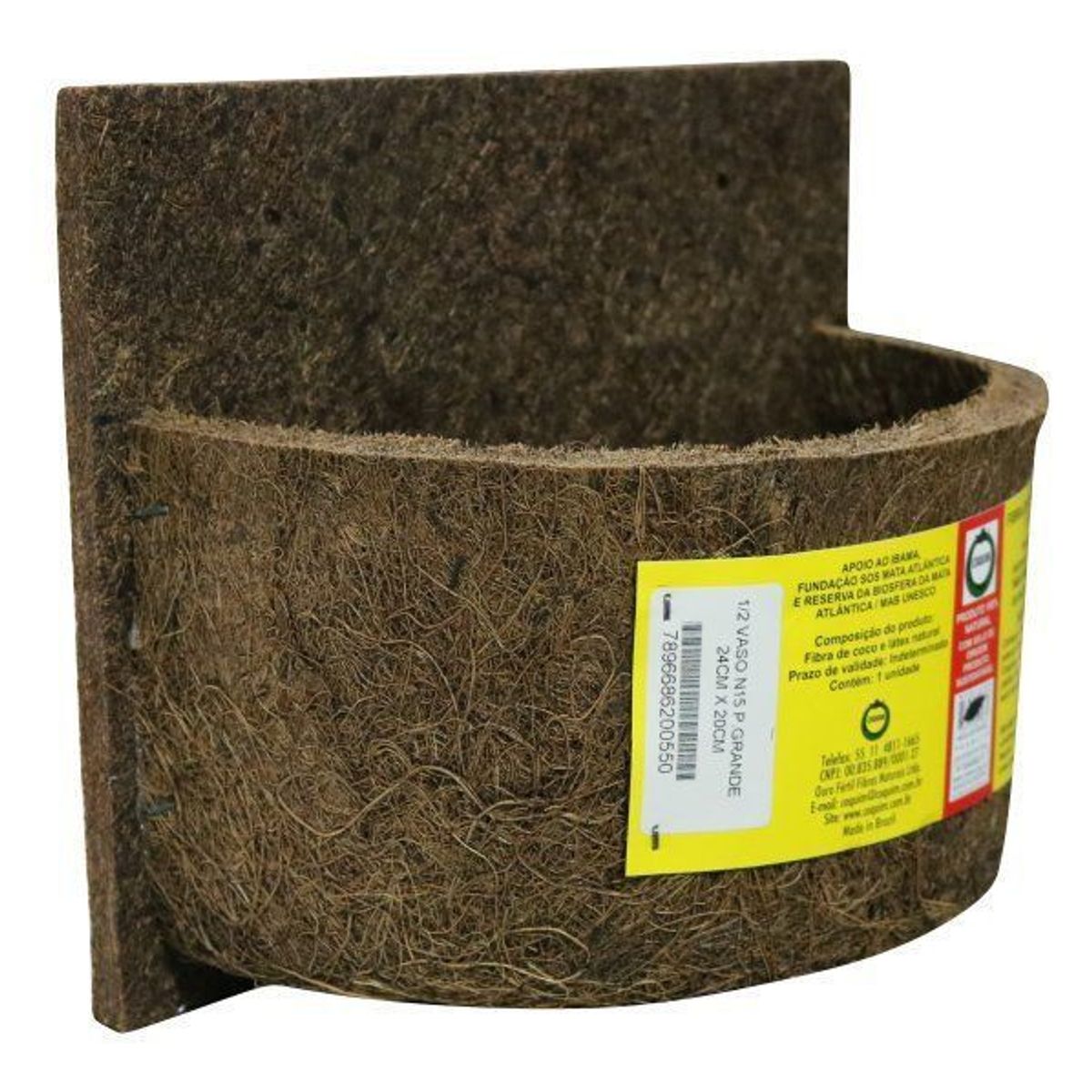 Vaso Pendente Fibra de Coco Parede Grande 20x12x24cm Coquim, marca Coquim - Foto 2