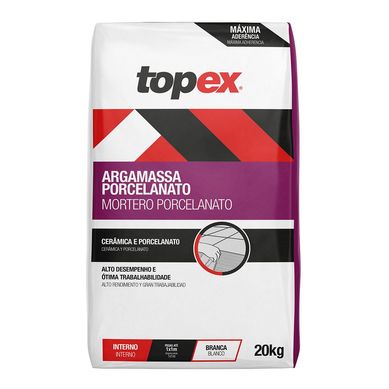 Arg. Porcelanato Int Branca 20Kg Topex