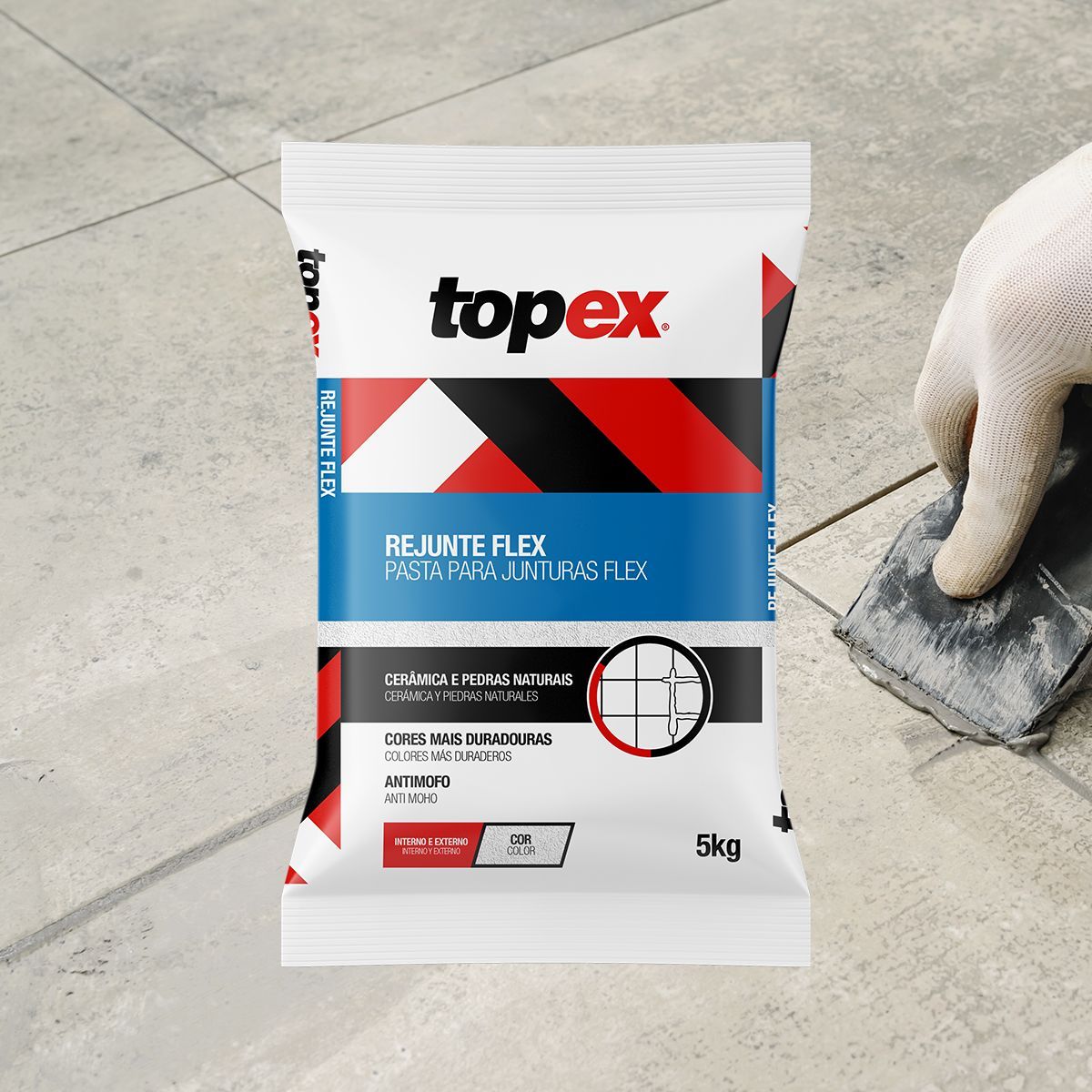 Rejunte Flexível Creme 5Kg Topex Topex, marca Topex - Foto 2