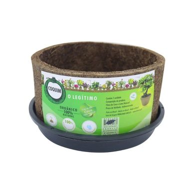Vaso de Fibra de Coco n17 com prato e corrente