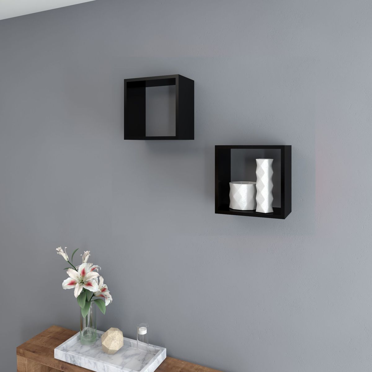 Nicho Com Suporte Invisivel 30X30 Preto, marca Multivisão - Foto Principal