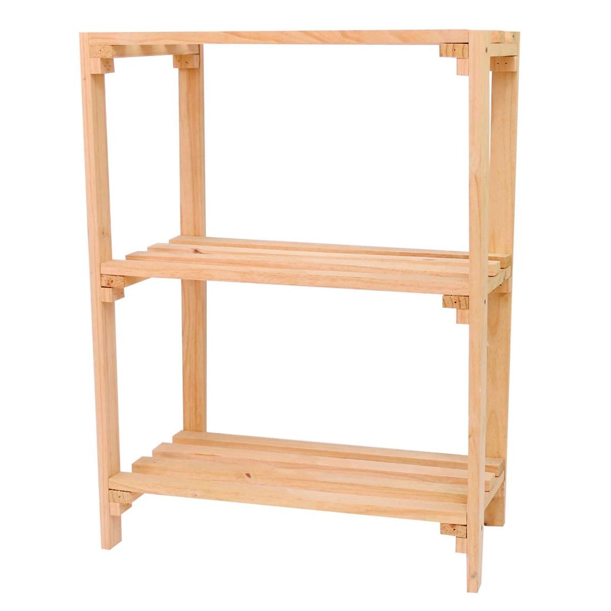 Estante de Madeira Pinus com 3 Prateleiras Natural 94x65x32cm Super Max, marca Super Max - Foto Principal