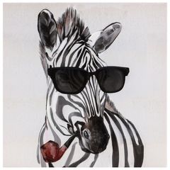 Quadro Canvas Zebra 30x30 cm Homy
