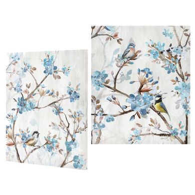 Kit 1 Quadro Canvas Pssaro 02 Homy + 1 Quadro Canvas Pssaro 01 Homy