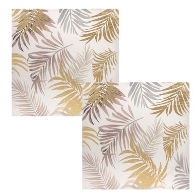 Kit 2 Quadros Canvas Folhas 60x60 cm Homy