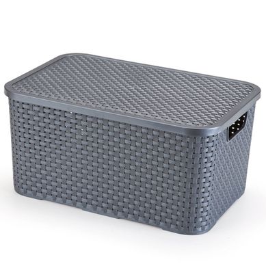 Caixa Rattan Grafite 15 Litros